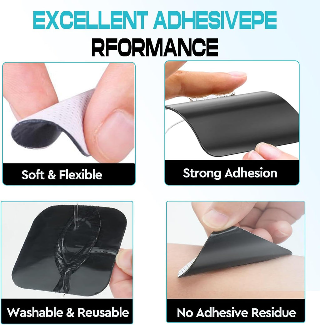 22 PCS 2X 2” Tens Unit Electrode Pads Compatible with Auvon Tens 7000 Muscle Stimulator Machine,Tens Unit Replacement Pads Reuse More Than 35-50 Times with Self Stick and Non-Irritating Designs