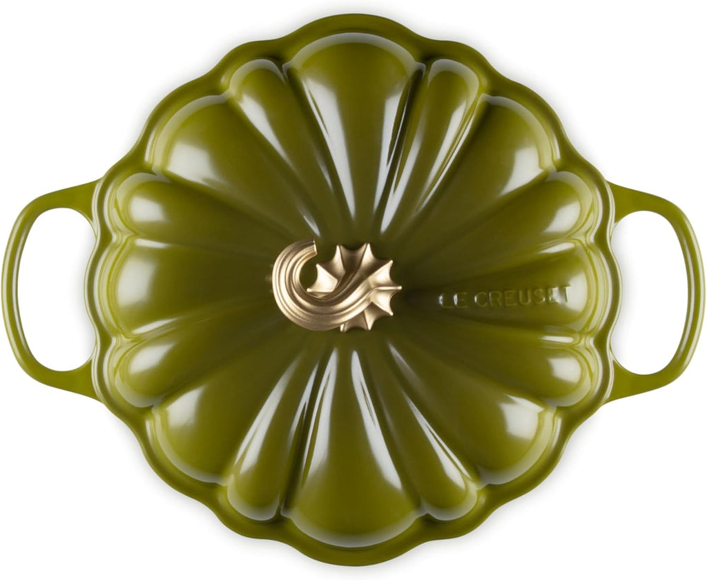 Le Creuset Enameled Cast Iron Figural Pumpkin Braiser, 2.75 qt., Olive