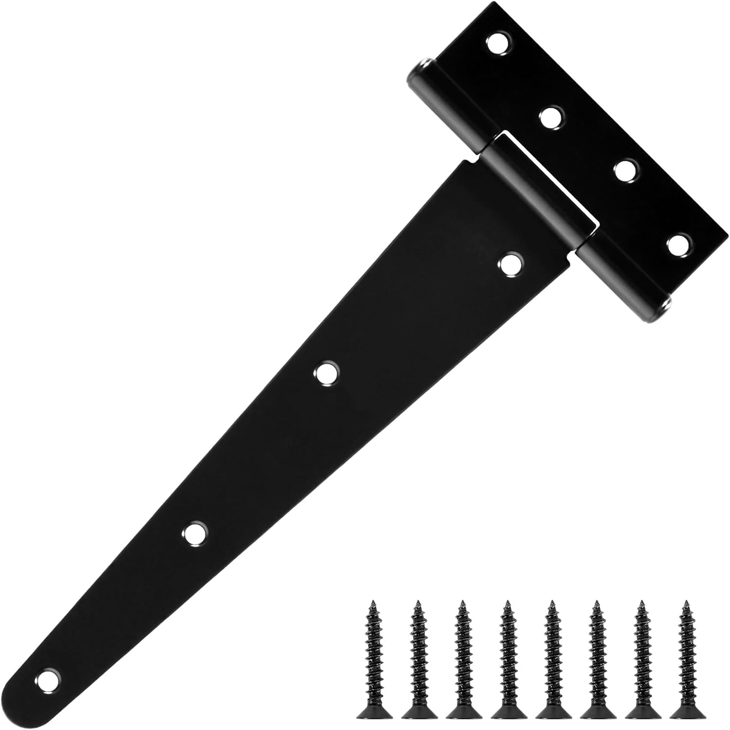 10 Inch Shed Door Hinges T-Strap Gate Hinge Heavy Duty 2 Pack Barn Farm Fence Tee Hinges for Doors Outdoor Kitchen Wood Cabinet Interior Exterior Window Bar Shop Matte Blake Door Hinge Hardware Kit
