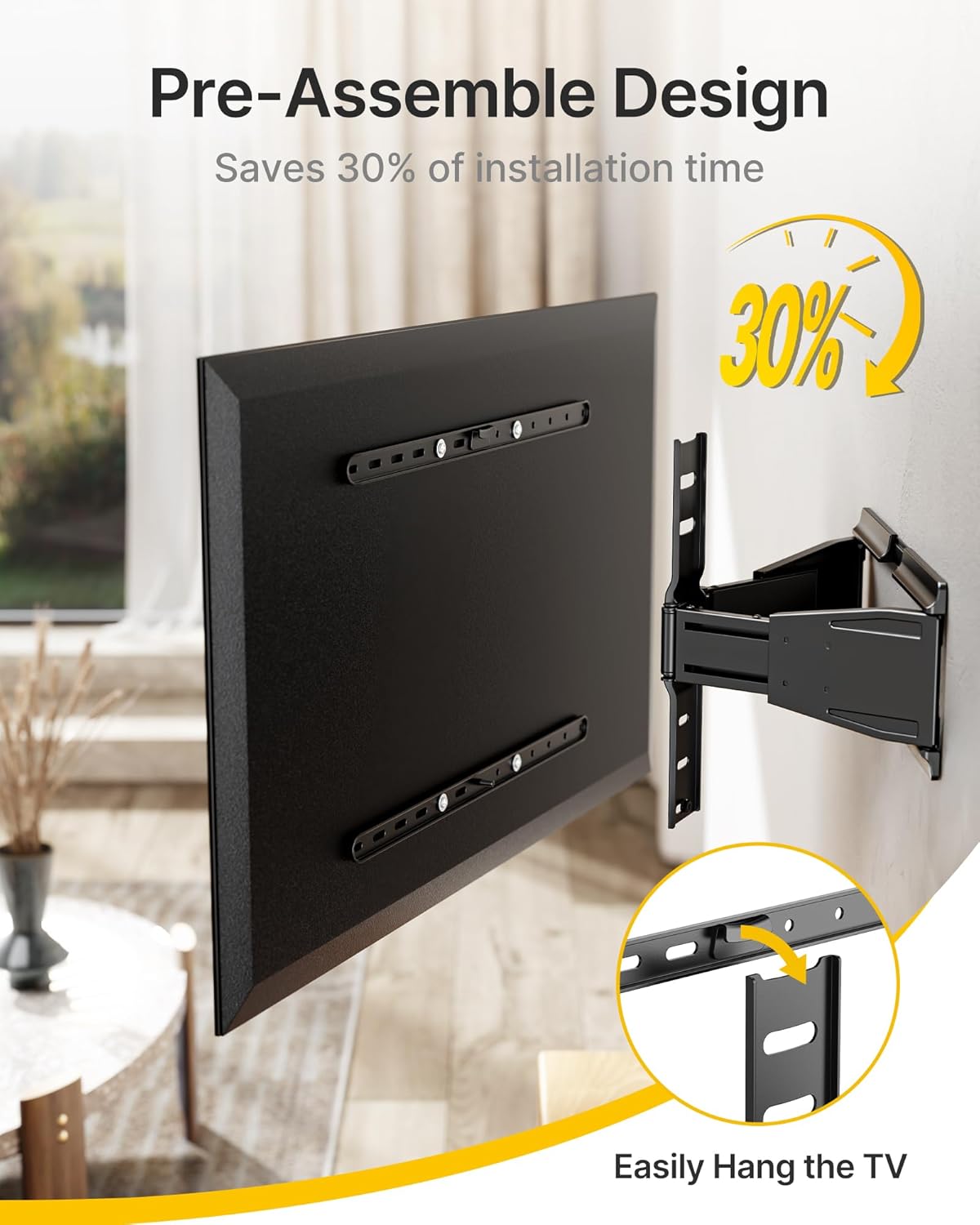 monTEK 0.77" Ultra Slim TV Wall Mount for 43-90 Inch TVs, Swivel & Tilt & Leveling & Extension Wall Mount TV Bracket with Articulating Dual Arms, Low Profile Full Motion tv Mount, 4X Weight Tested