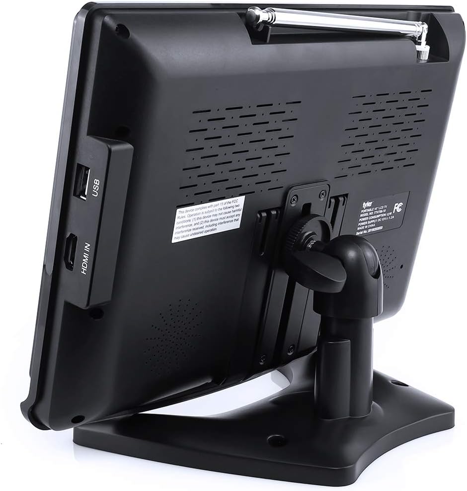 Tyler TTV706 10” Portable Widescreen 1080P LCD TV with Detachable Antennas, HDMI, USB, RCA, FM Radio, Built in Digital Tuner, AV Inputs, AC/DC, (3) Antennas, and Remote Control