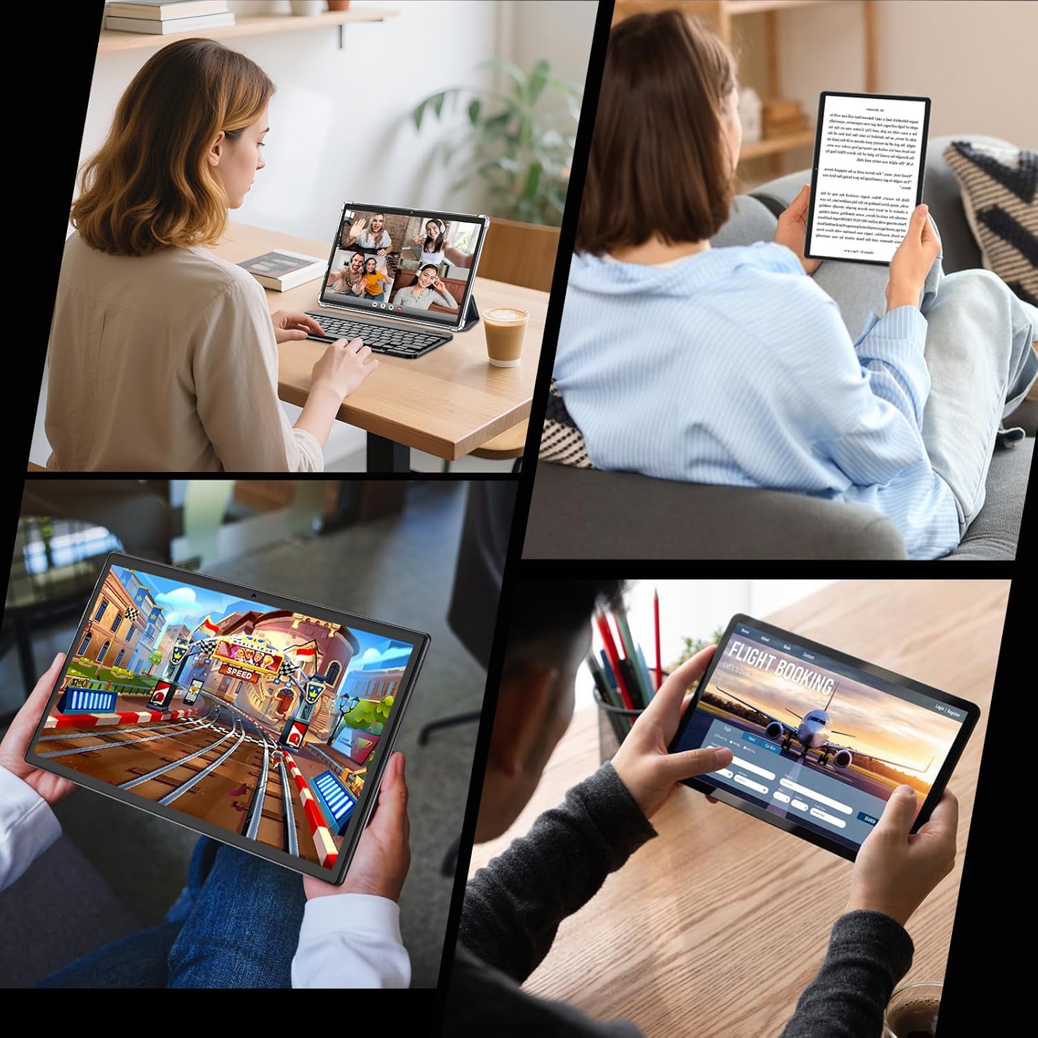 Tablet with Keyboard, 2026 Android 15 tablet with 26GB+256GB+2TB Expand, 10 Inch Tablet PC with 8-Core, Gemini AI, 5G WiFi, 8000mAh, BT5.0, GPS, Electronics Tablets with Case/Mouse/Stylus(Silver Case)