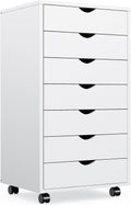OLIXIS File Cabinet with 7 Drawers Rolling Filing Cabinets Under Desk Storage Printer Stand with Wheels,Mobile File Cabinet for Home Office