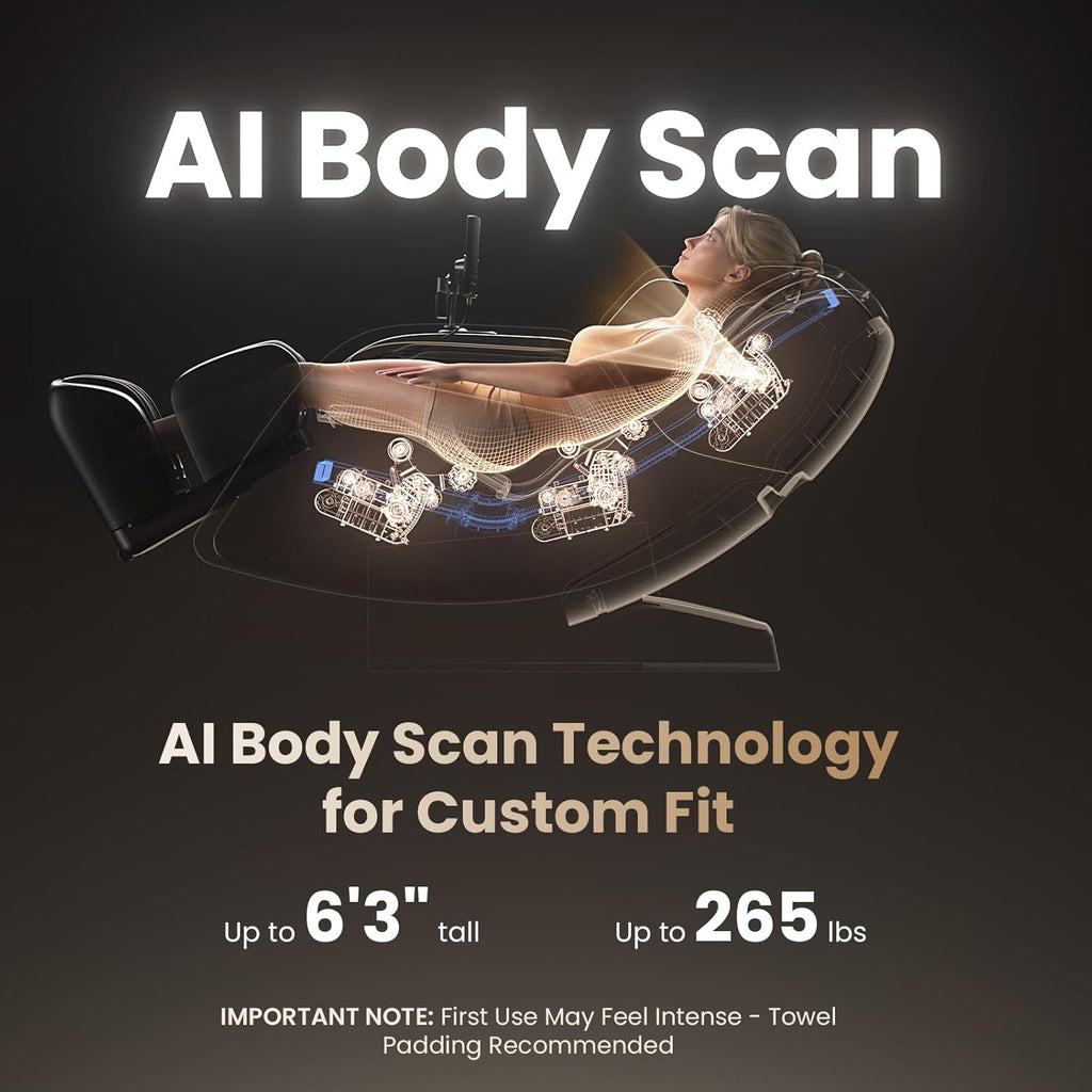 BOB AND BRAD iMaster Pro 4D Full Body Massage Chair, Co-Developed with Physical Therapists, 166° Zero Gravity SL-Track Recliner, Voice Control, Heat, Deep Tissue & Auto-Extend Calf for Tall Users
