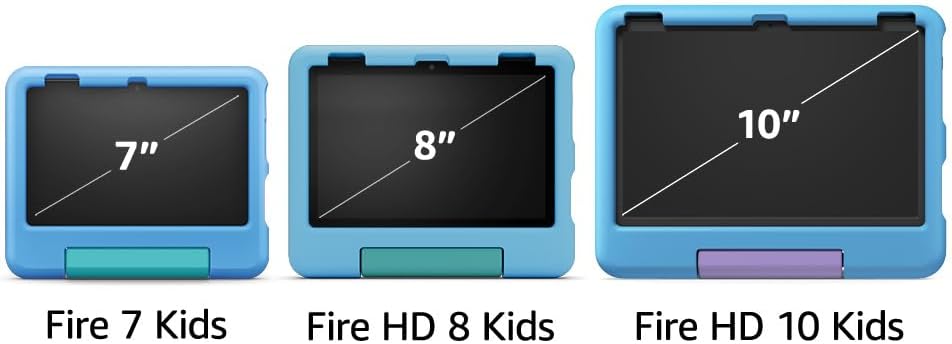 Amazon Fire 7 Kids tablet (newest model) ages 3-7. Top-selling 7" kids tablet on Amazon. Includes ad-free and exclusive content, easy parental controls, 10-hr battery, 16 GB, Purple