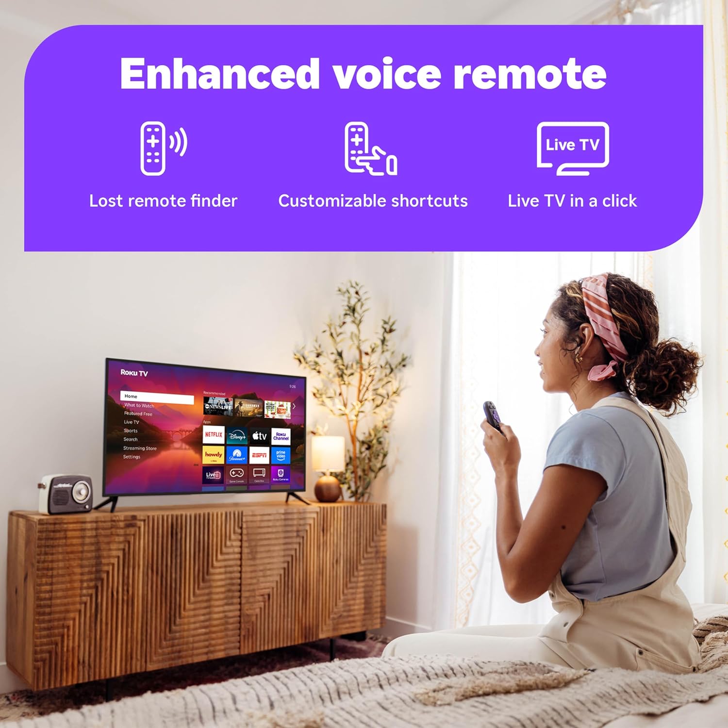 Roku Smart TV – 55-Inch Plus Series, Mini-LED TV – RokuTV with Enhanced Voice Remote – Flat Screen 4K QLED Television with Dolby Vision & Wi-Fi for Streaming Live Local News, Sports