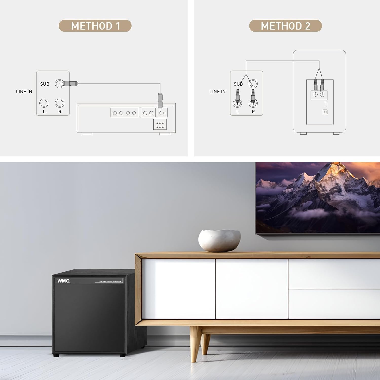 10" Powered Home Subwoofer, 300W RMS, High-Fidelity Bass, MDF Enclosure with Heat Sink
