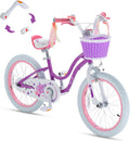 RoyalBaby Girls Bike, Stargirl EZ Kids Bike Balance and Pedal Bicycle with Basket and Dual Handbrake, 12 14 16 18 Inch Toddlers to Big Kids 3-8 Years, Multiple Colors