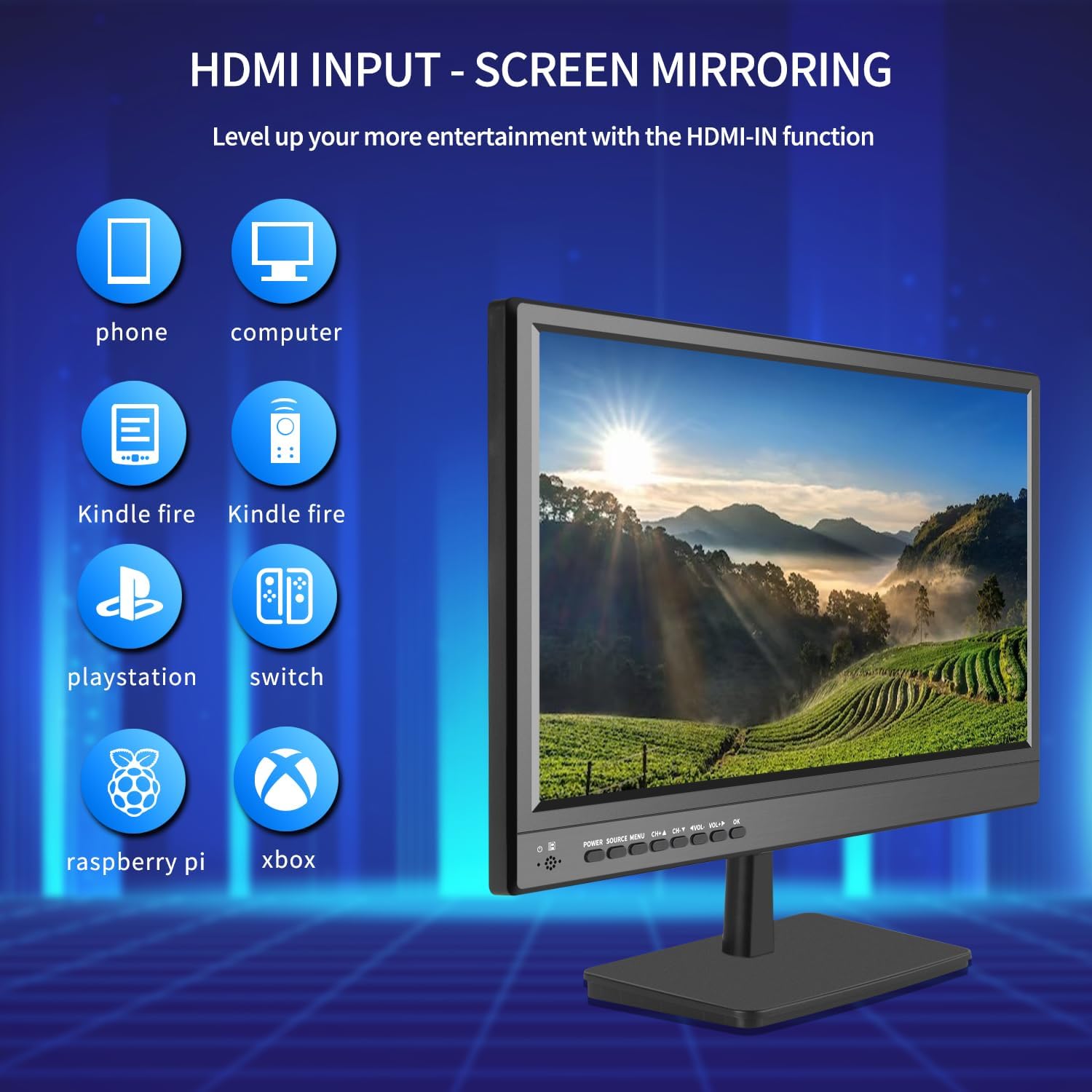othoig 17 inch TV,Small HD Widescreen LED with Antenna,Digital ATSC Tuner-Free HD Local Channels,HDMI VGA USB Port,12 Volt Charger Cable/AC Power TV for Camping,Caravan and Kitchen