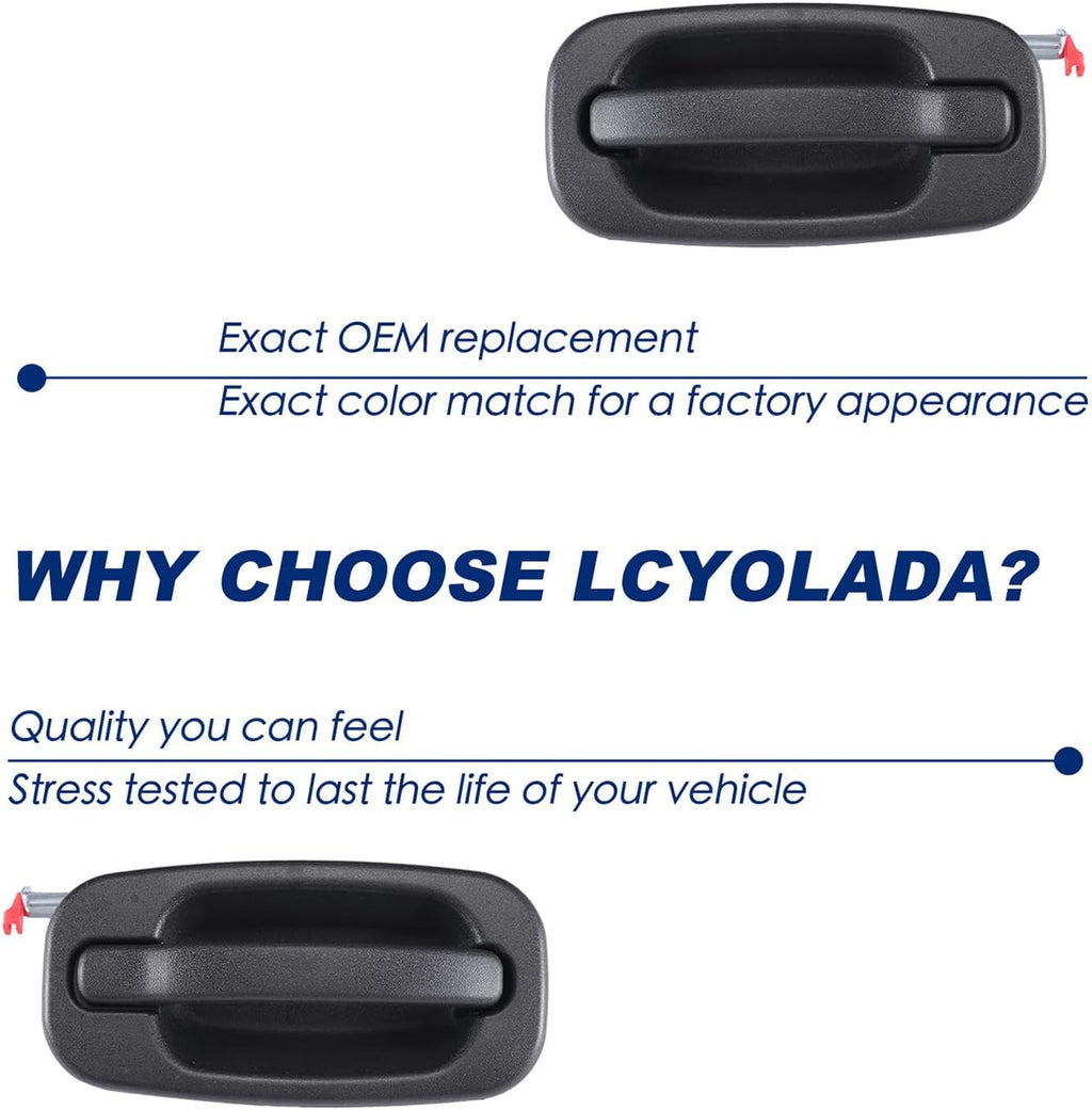 Rear Left Drive & Right Passenger Side Door Handles for 1999-2007 Chevy Silverado Suburban Tahoe Avalanche GMC Sierra Yukon Cadillac Escalade,Replaces 15721572, 15721571 Outside Handle