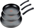 T-Fal Ultimate Hard Anodized Nonstick Fry Pan Set 3 Piece: 8, 10.25, & 12 Inch, Oven Broiler Safe 400F, Kitchen Cookware Set, Pots and Pans Set Non Stick, Frying Pans, Skillets, Dishwasher Safe, Onyx