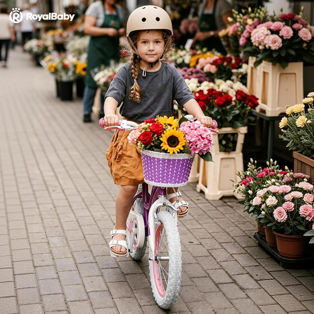 RoyalBaby Girls Bike, Stargirl EZ Kids Bike Balance and Pedal Bicycle with Basket and Dual Handbrake, 12 14 16 18 Inch Toddlers to Big Kids 3-8 Years, Multiple Colors