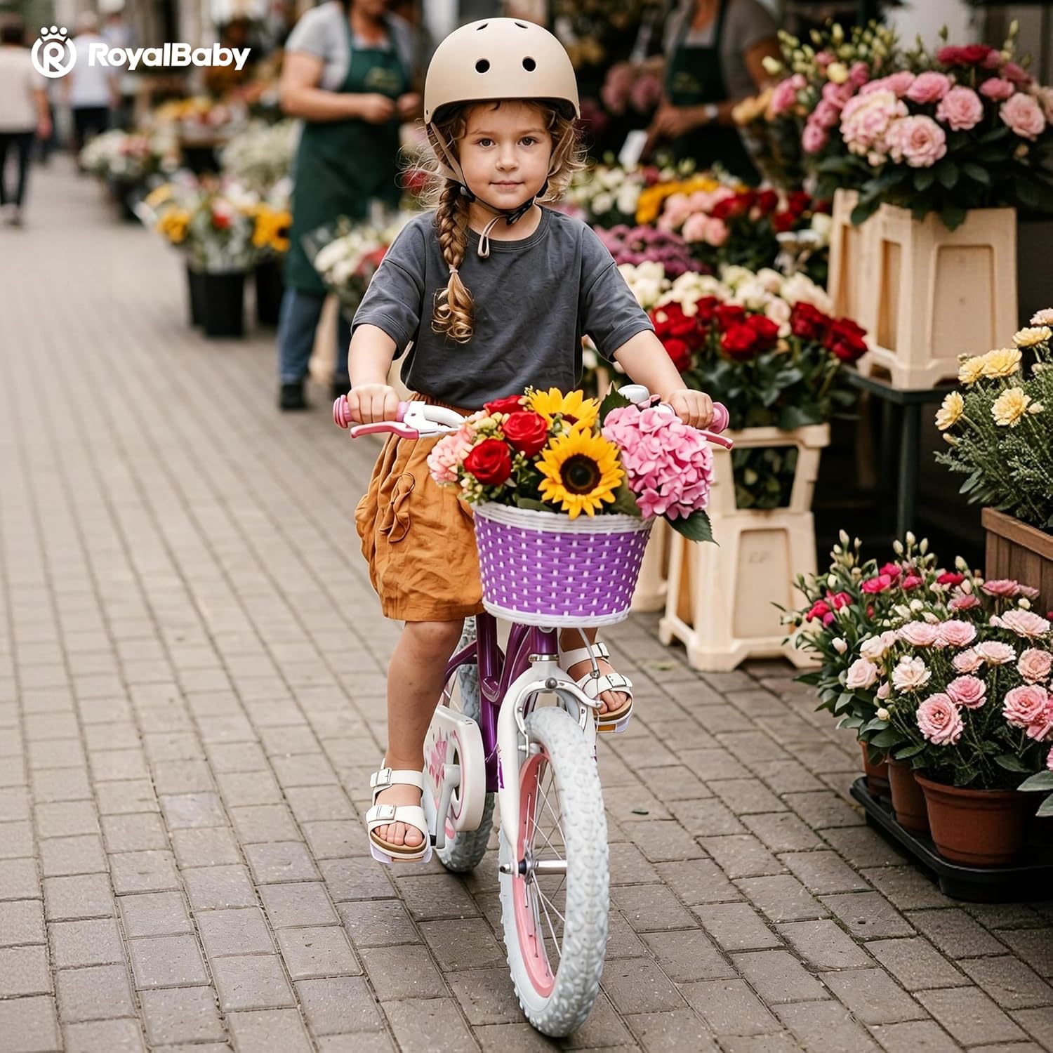 RoyalBaby Girls Bike, Stargirl EZ Kids Bike Balance and Pedal Bicycle with Basket and Dual Handbrake, 12 14 16 18 Inch Toddlers to Big Kids 3-8 Years, Multiple Colors