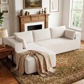 106" Cloud Sectional Boneless Couches for Living Room, Modular L Shaped Couch with Deep Seat Oversized Left Facing Chaise, Memory Foam Compressed Spineless 3 Seater Sofa for Bedroom Apartment, Beige