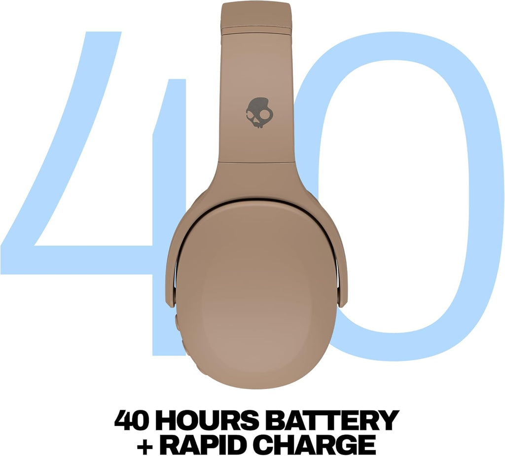 Skullcandy Crusher Evo Wireless Bluetooth Headphones with Multi-Sensory Bass, Noise Isolating Over-Ear Fit, Up to 40 Hours Battery, Microphone for iPhone Android - Primer