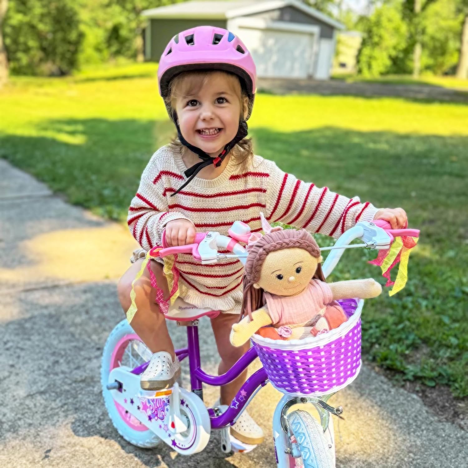 RoyalBaby Girls Bike, Stargirl EZ Kids Bike Balance and Pedal Bicycle with Basket and Dual Handbrake, 12 14 16 18 Inch Toddlers to Big Kids 3-8 Years, Multiple Colors