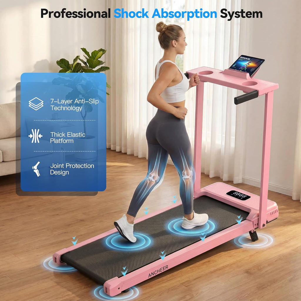 FUNMILY 3.5HP Walking Pad Incline Treadmill with Desk & Handle Bar, Heavy Duty 350 lbs Weight Capacity Portable Treadmill for Home and Office, Remote Control & LED Display