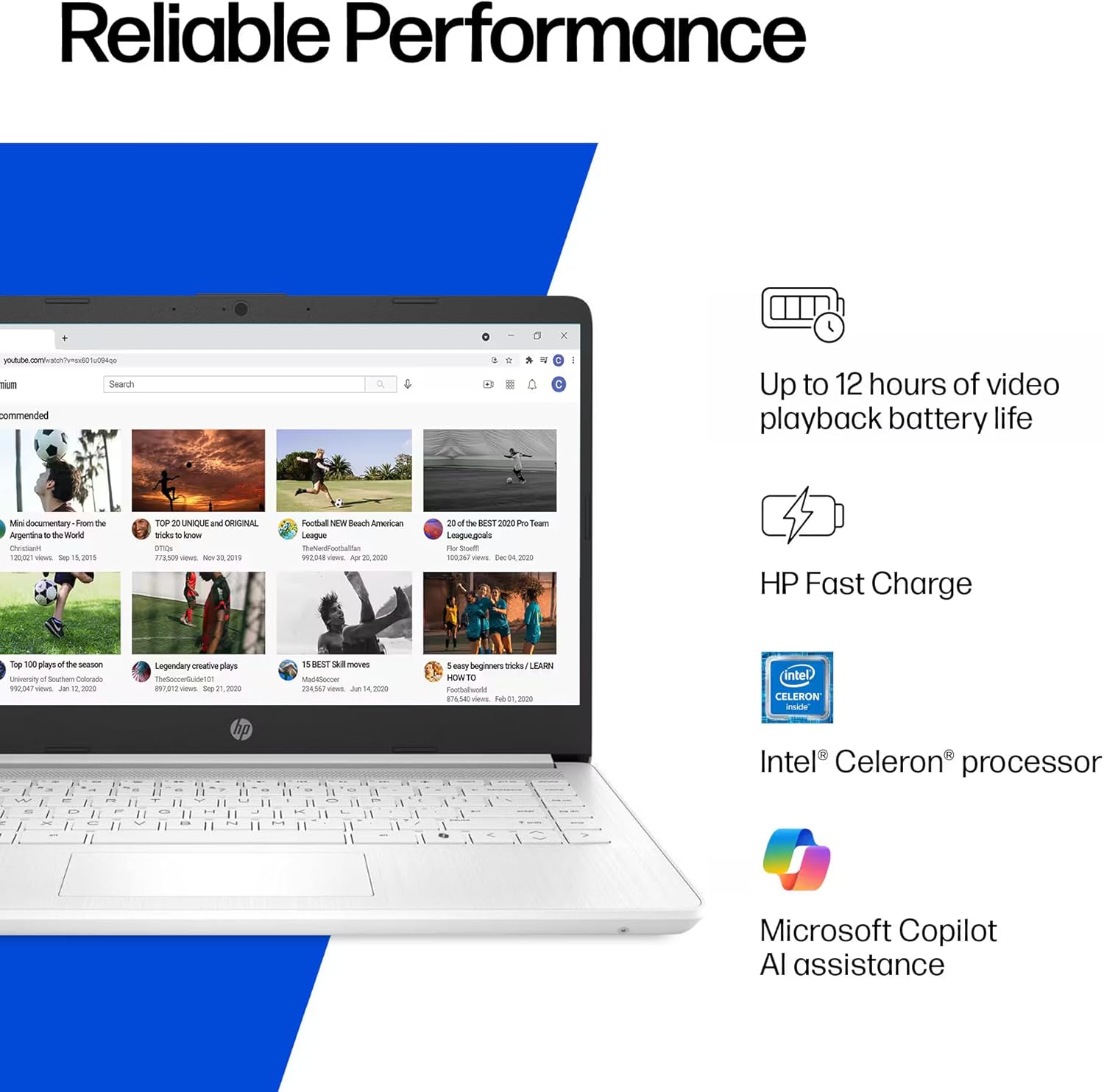 HP 14" Laptop Thin and Light for 2026 Student Business with Office Suite, Copilot AI, Intel CPU Up to 2.8GHz, 16GB RAM, 628GB Storage (128GB SSD+500GB Ext), WiFi 6, Win 11 Pro, MarxsolAccessory, White