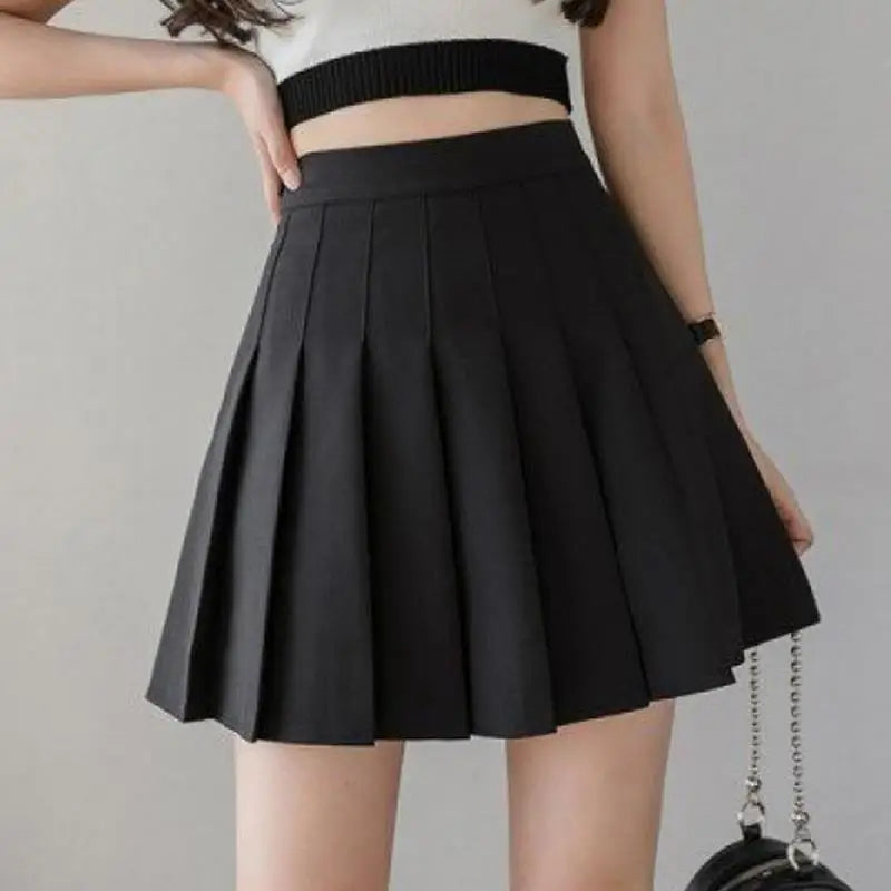 Spring Summer Korean Skirt Shorts Women High Waist Sexy Mini Skirt School Short Pleated Kawaii Japanese Pink Skirt Female
