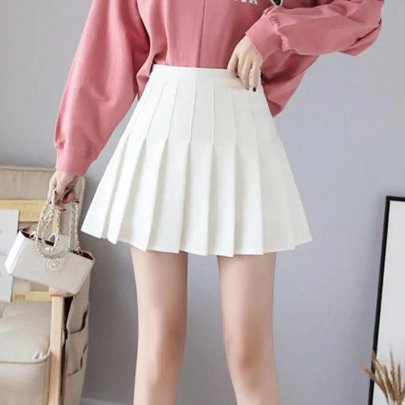 Spring Summer Korean Skirt Shorts Women High Waist Sexy Mini Skirt School Short Pleated Kawaii Japanese Pink Skirt Female