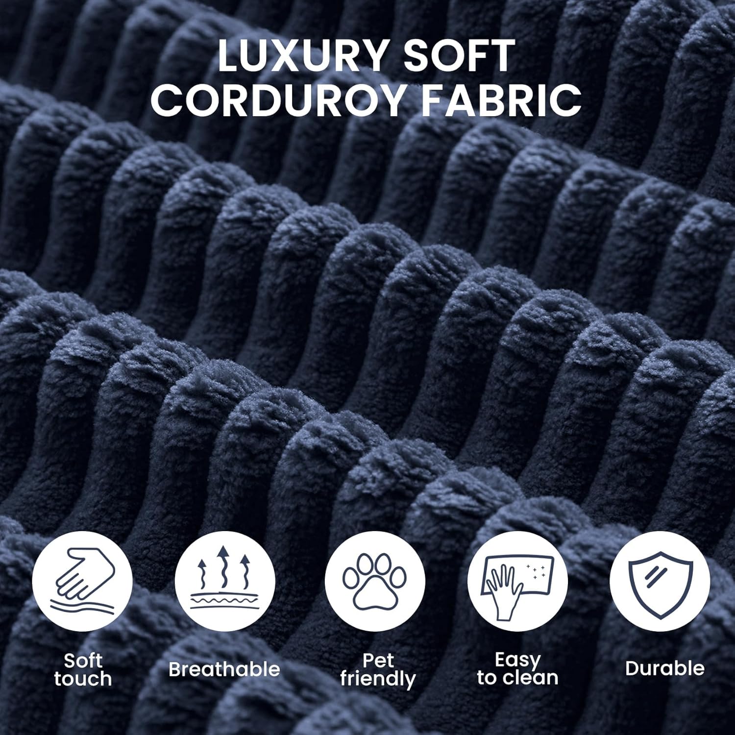 79'' Convertible Sleeper Sofa Bed, 5 in 1 Folding Floor Couch with Pull Out Bed, Modular Corduroy Sofa with Cushions for Living Room Apartment Bedroom Guest Room Use (Blue)