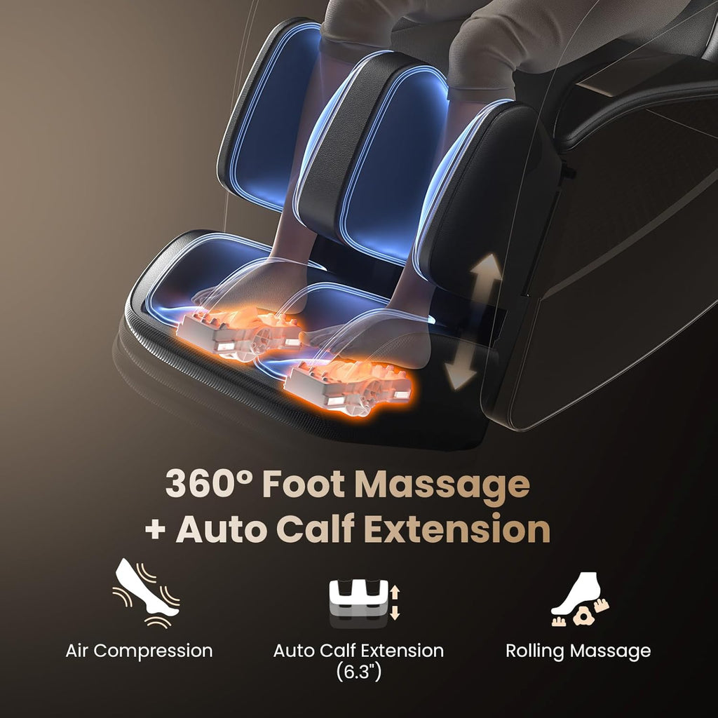 BOB AND BRAD iMaster Pro 4D Full Body Massage Chair, Co-Developed with Physical Therapists, 166° Zero Gravity SL-Track Recliner, Voice Control, Heat, Deep Tissue & Auto-Extend Calf for Tall Users