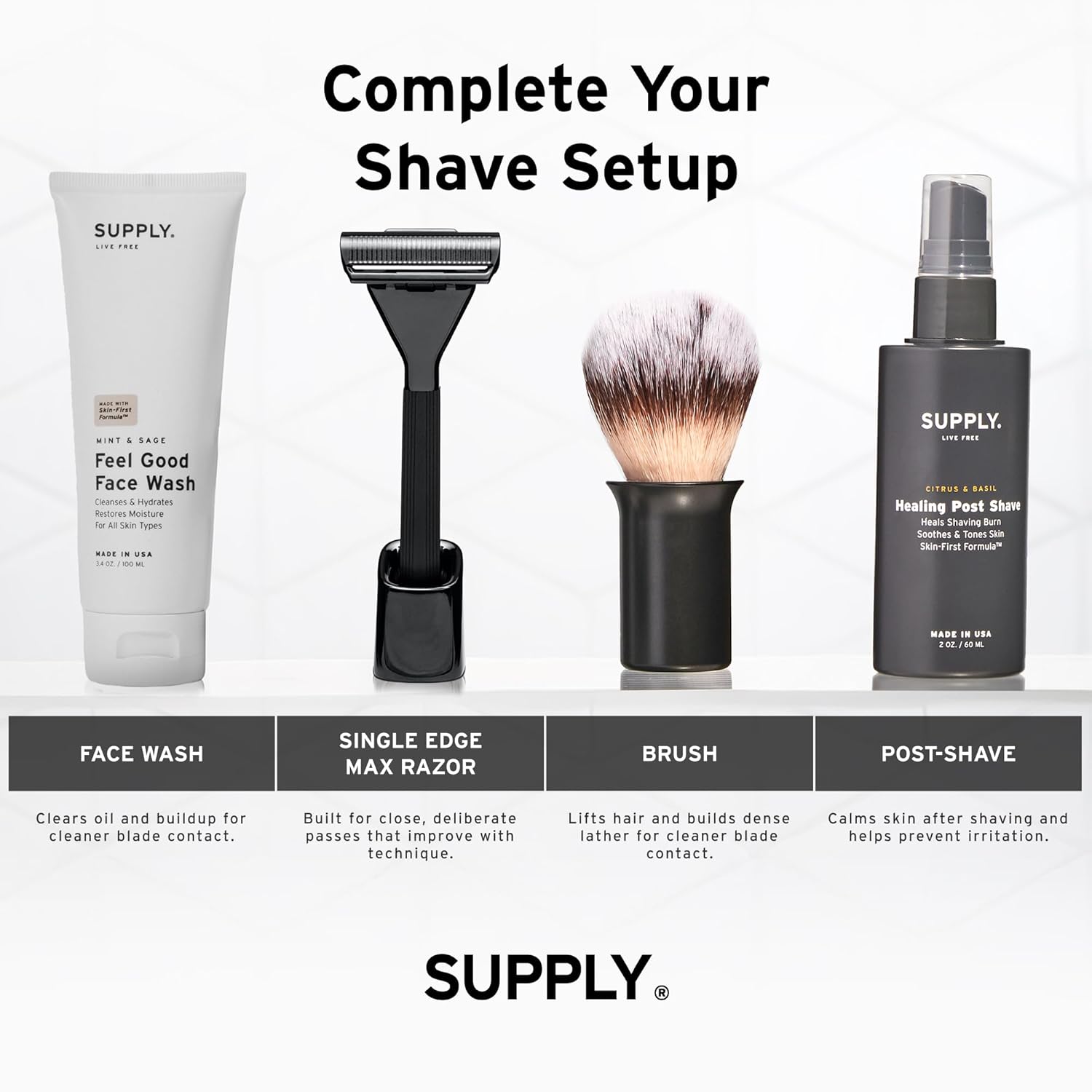 SUPPLY Ultra Lather Shaving Cream for Men – Rich Cushion for Smoother Shave – Helps Reduce Shave Irritation – Sandalwood & Cedar – 3.4 oz