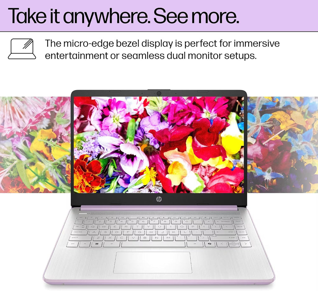 HP Ultrabook 14 Laptop Computer Business Study & Home 2025, Lifetime MS Office + Windows 11 Pro, Quad-Core Intel CPU, 16GB RAM & 628GB Storage (128GB UFS+500GB Ext), WiFi 6, HubxcelAccessory, Lavender