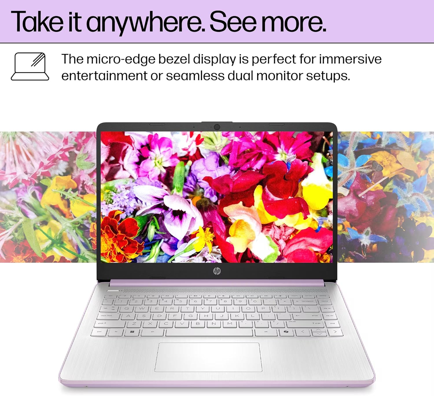 HP Ultrabook 14 Laptop Computer Business Study & Home 2025, Lifetime MS Office + Windows 11 Pro, Quad-Core Intel CPU, 16GB RAM & 628GB Storage (128GB UFS+500GB Ext), WiFi 6, HubxcelAccessory, Lavender