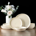 AmorArc Ceramic Dinnerware Sets,Handmade Reactive Glaze Stoneware Plates and Bowls Sets,Highly Scratch Resistant | Dishwasher & Microwave Safe Dishes Set,Service for 4 (12pc)