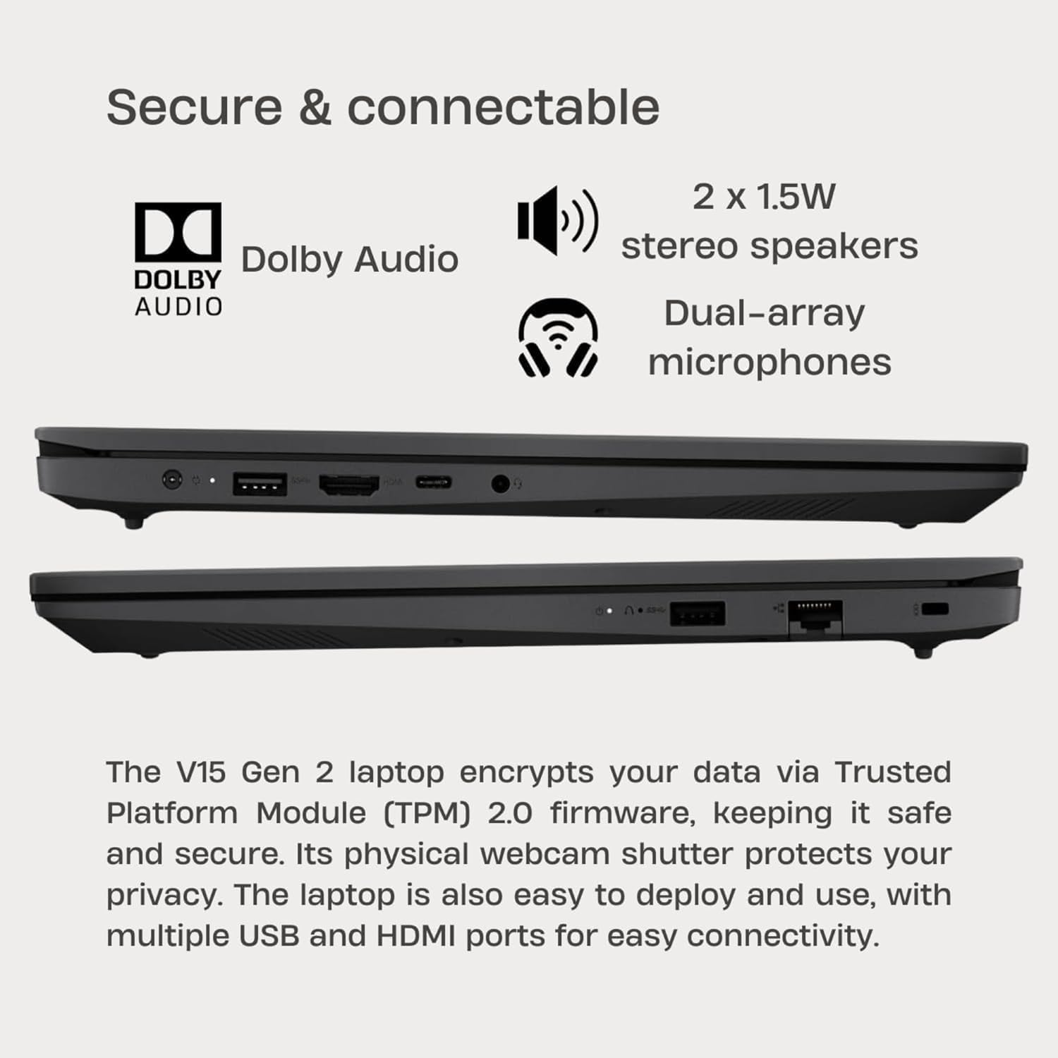 Lenovo 2026 Laptop for Student & Home, 15.6 inch with Office 365, 8GB RAM, 256GB SSD, 500GB External HDD Intel Dual Core, WiFi 6, Windows 11, Long Battery Life, Essential Laptop, Charcoal Black
