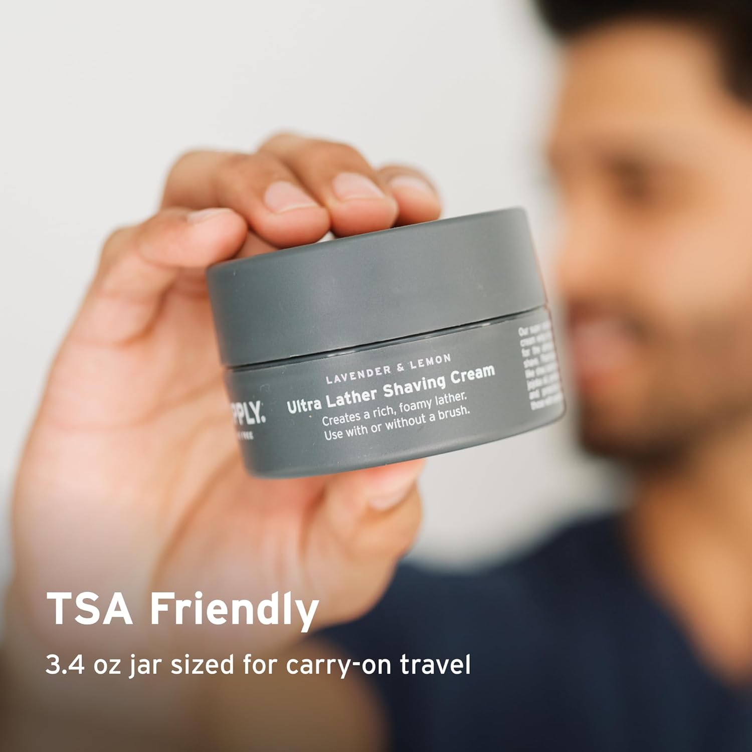 SUPPLY Ultra Lather Shaving Cream for Men – Rich Cushion for Smoother Shave – Helps Reduce Shave Irritation – Sandalwood & Cedar – 3.4 oz