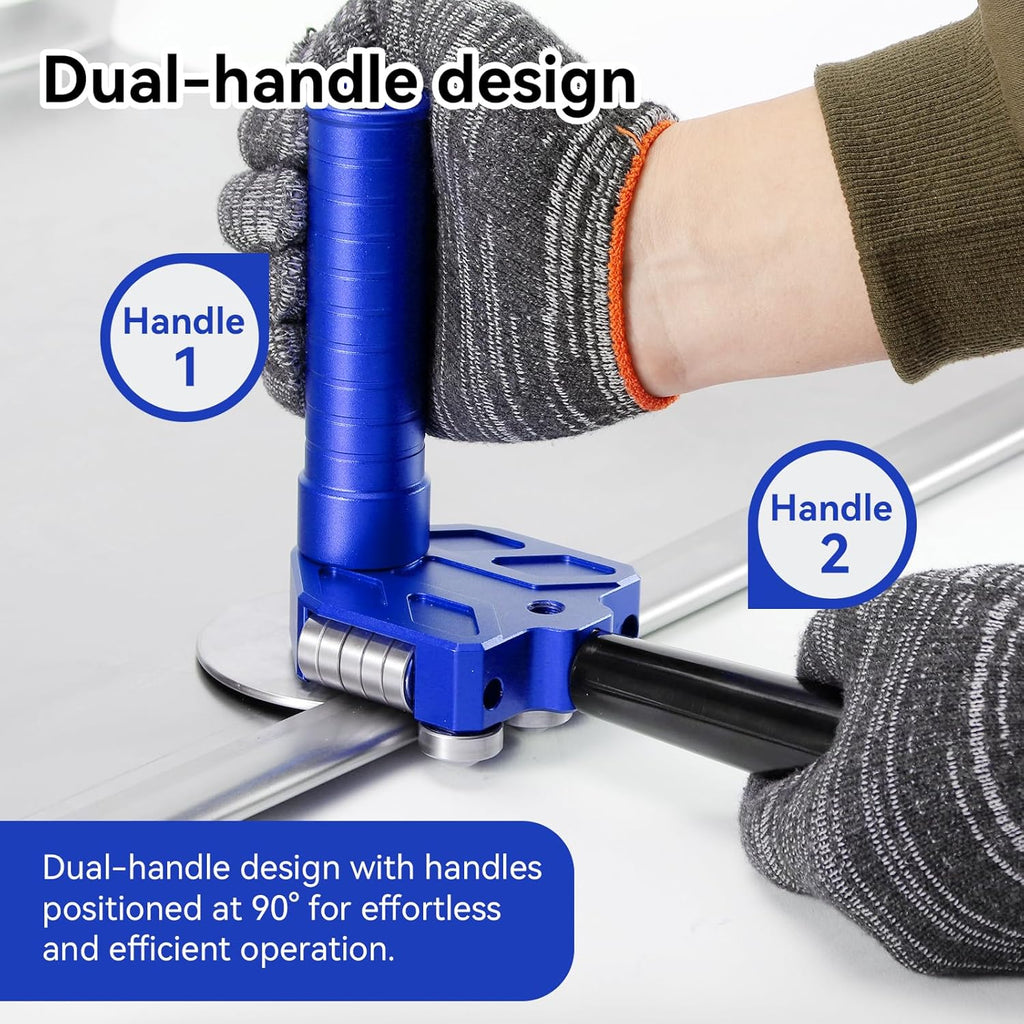 Sheet Metal Bender One Station Disc,90°-180° Bending Angle Sheet Metal Roller,Bending Capacity:Makes 0.59" - 1.18" Curved,Configure Rotary Ergonomic Handle