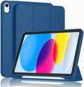 ToaPoia Case for iPad (A16) 11 Inch 2025/iPad 10th Generation 10.9 Inch 2022, Slim Trifold Stand Protective Cover with Pencil Holder and Soft TPU Back,Support Auto Sleep/Wake (Navy Blue)