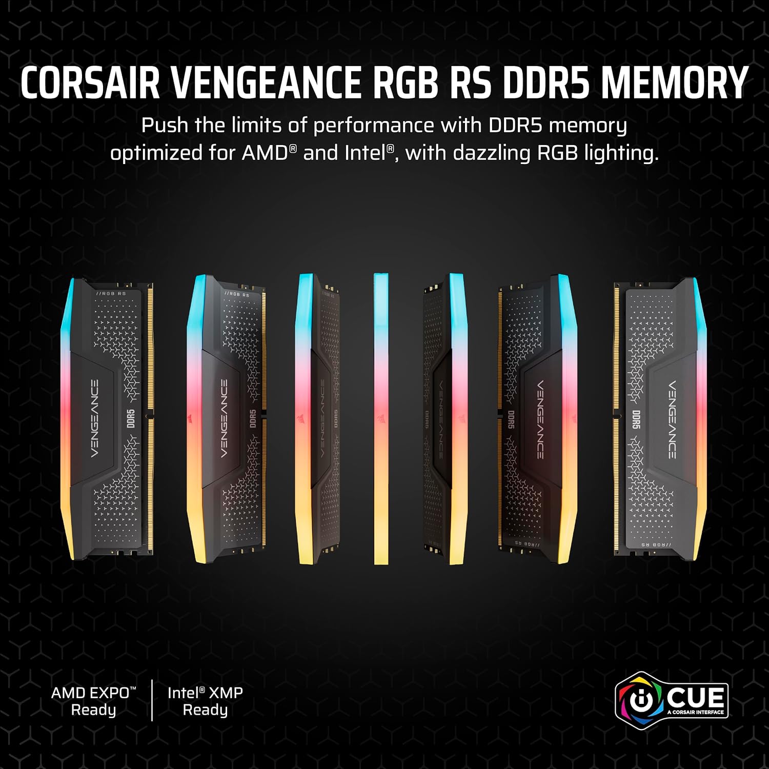 CORSAIR Vengeance RGB RS DDR5 RAM 32GB (2x16GB) Up to 6000MHz CL36-44-44-96 1.35V AMD Expo Intel XMP Computer Desktop Memory – Gray (CMG32GX5M2E6000Z36)