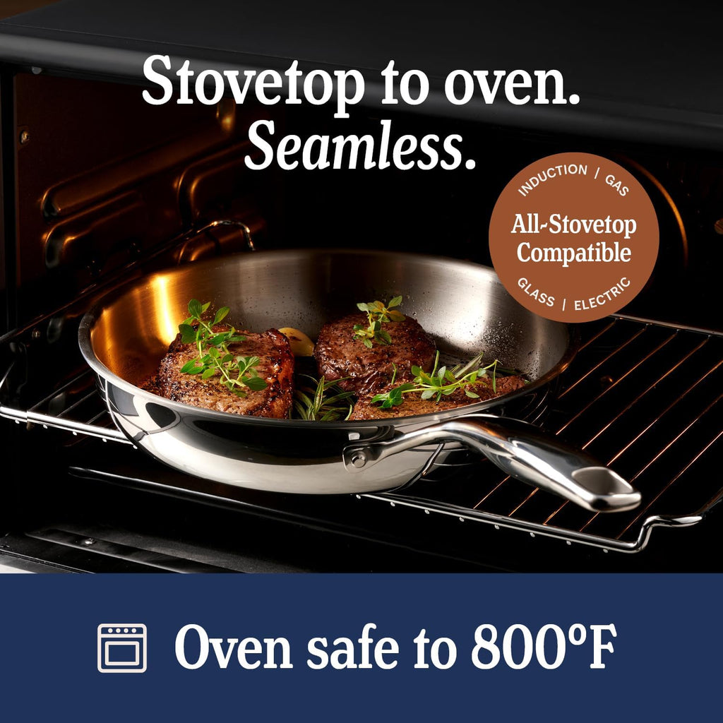 LEGEND COOKWARE 5-Ply Stainless Steel Cookware Set, 6-Piece Pots and Pans Set - Induction Compatible, Oven Safe 800°F - Non-Toxic, No Coatings - Built to Last Generations