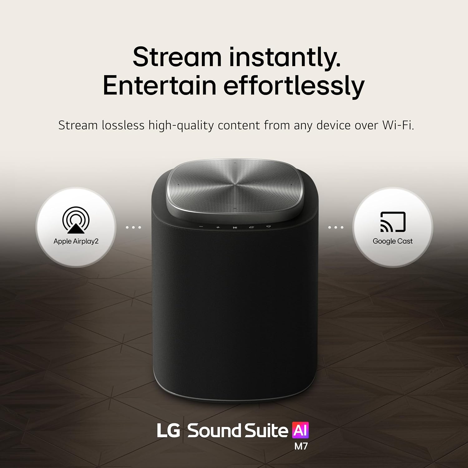 LG M7 Sound Suite Wireless Speaker with Dolby Atmos FlexConnect– Bluetooth and Wi-Fi, Google Cast & AirPlay – 3 Drivers + 4" Woofer – Connect to TVs & H7 Soundbar – (New 2026 Model)