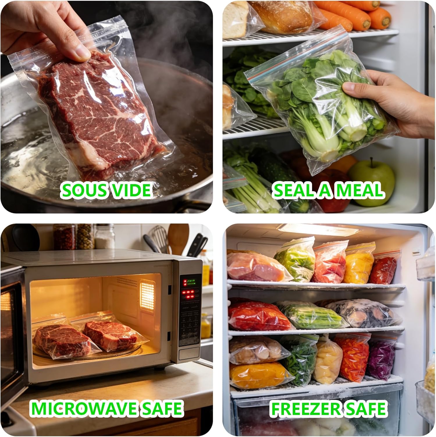 L'ELEF MISTICO Vacuum Sealer Bags Rolls 11''X100' with Cutter Box, Commercial Grade, BPA Free, Heavy Duty Food Storage Freezer Bags