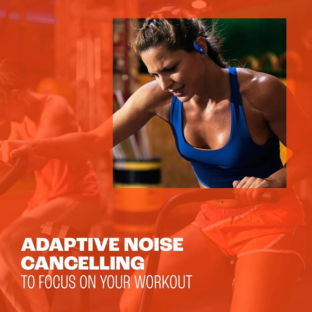 JBL Endurance Peak 4 - True Wireless Noise Cancelling Sport Earbuds, Up to 48Hrs total playback, water & dust proof (IP68), Secure fit with TwistLock™ design, & 6 mics for perfect calls (White/Orange)