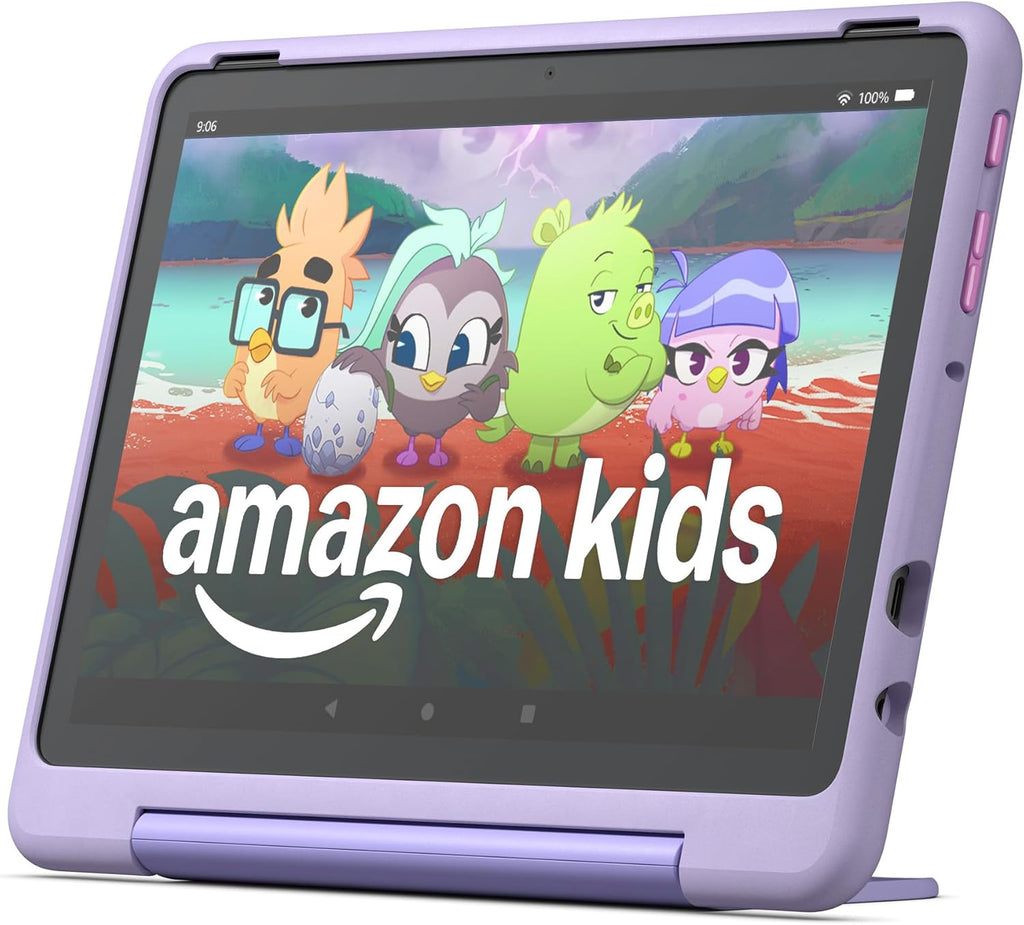 Amazon Fire HD 10 Kids Pro tablet, ages 6-12. Bright 10.1" HD screen, includes ad-free content, robust parental controls, 13-hr battery and slim case for older kids, 32 GB, Happy Day