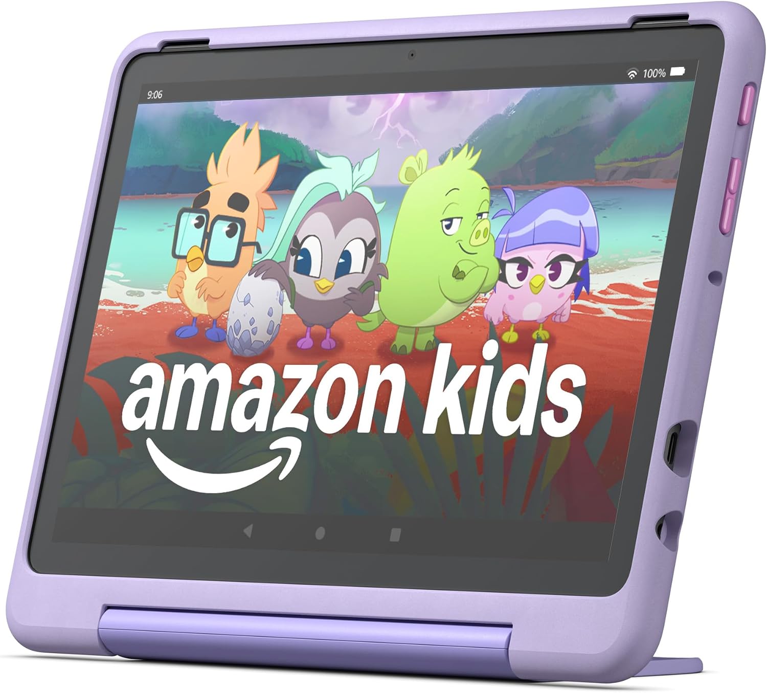 Amazon Fire HD 10 Kids Pro tablet, ages 6-12. Bright 10.1" HD screen, includes ad-free content, robust parental controls, 13-hr battery and slim case for older kids, 32 GB, Happy Day