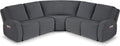 VANSOFY Extra Large Reclining Sectional Couch Covers, Washable 5-Piece Sofa Covers for L Shape Sectional Sofa Corner Seater, Thick, Soft Sofa Slipcovers (5 Seat Recliner Cover,Charcoal Gray)