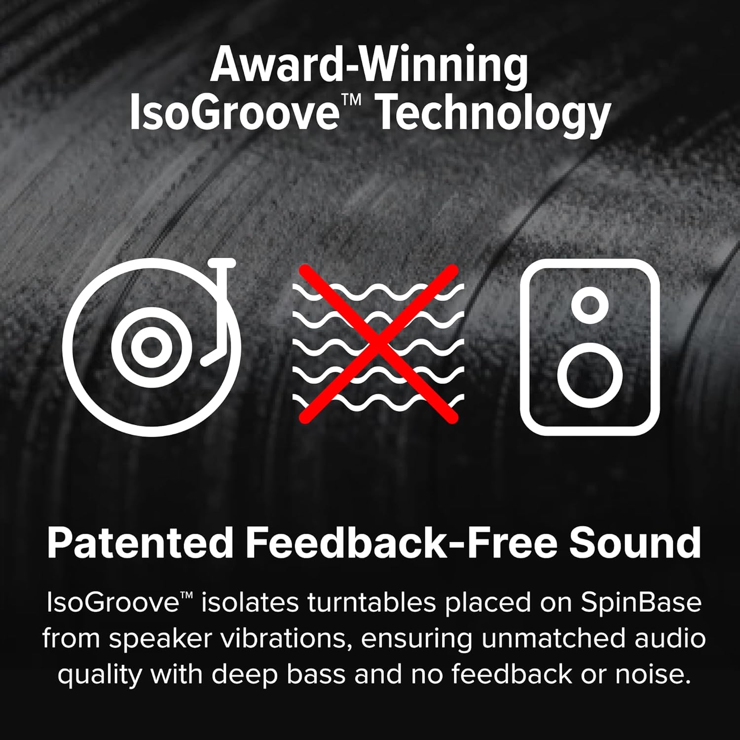 Andover Audio Spinbase 2 Speaker System Designed for Turntables; Phono Input, BT, Analog and Optical Input, ISOGroove Anti-Feedback, with Remote Control (Black)