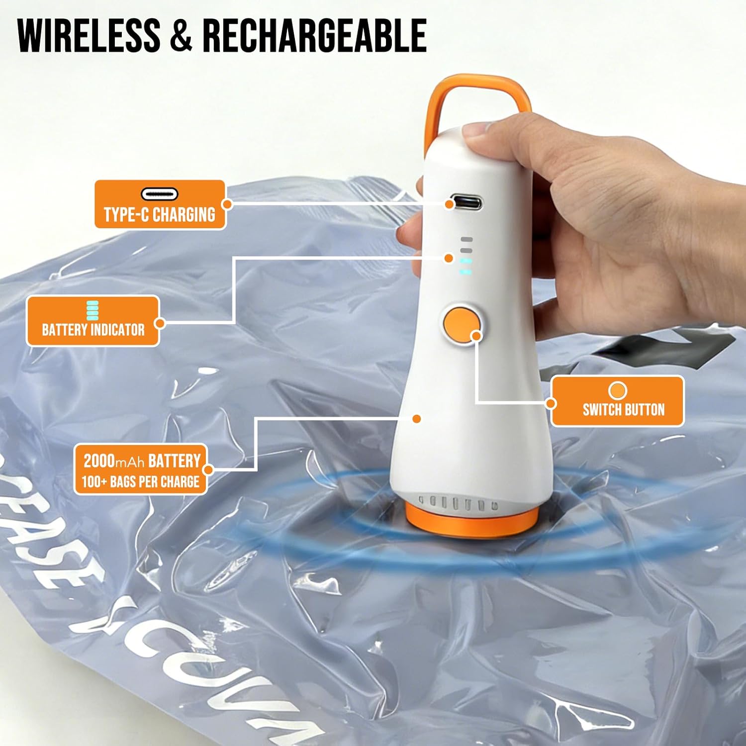 10Pack Travel Vacuum Storage Bags with Rechargeable Wireless Electric Pump, 3 Sizes (20/24/28 Inch) Space Saver Seal Bags for Luggage Suitcase, Carry-on Size for Clothes Travel Essentials Luggage