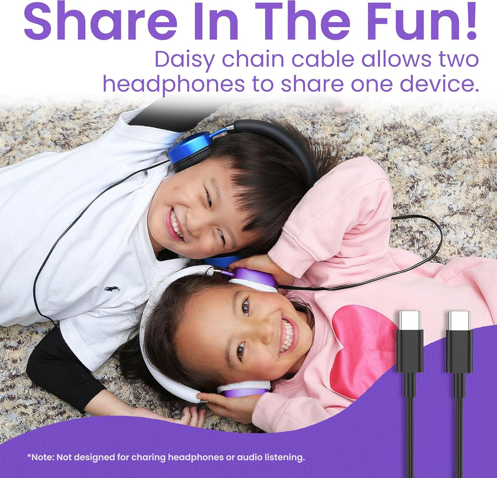 Puro Sound Labs Noise Cancelling Headphones for Kids - 85 dB Volume Limit, Built in Mic, 35-Hour Battery, Lightweight On Ear Design & Comfy Fit, Bluetooth Headphones for Kids – PuroQuiet Plus, Purple