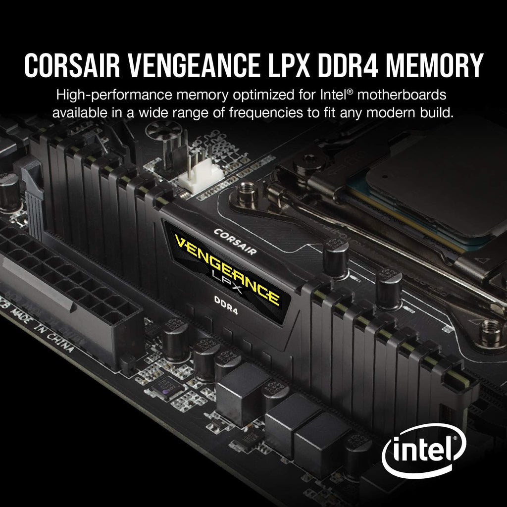 Corsair Vengeance LPX DDR4 RAM 16GB (2x8GB) 3200MHz CL16-18-18-36 1.35V Intel AMD Desktop Computer Memory - Black (CMK16GX4M2B3200C16)