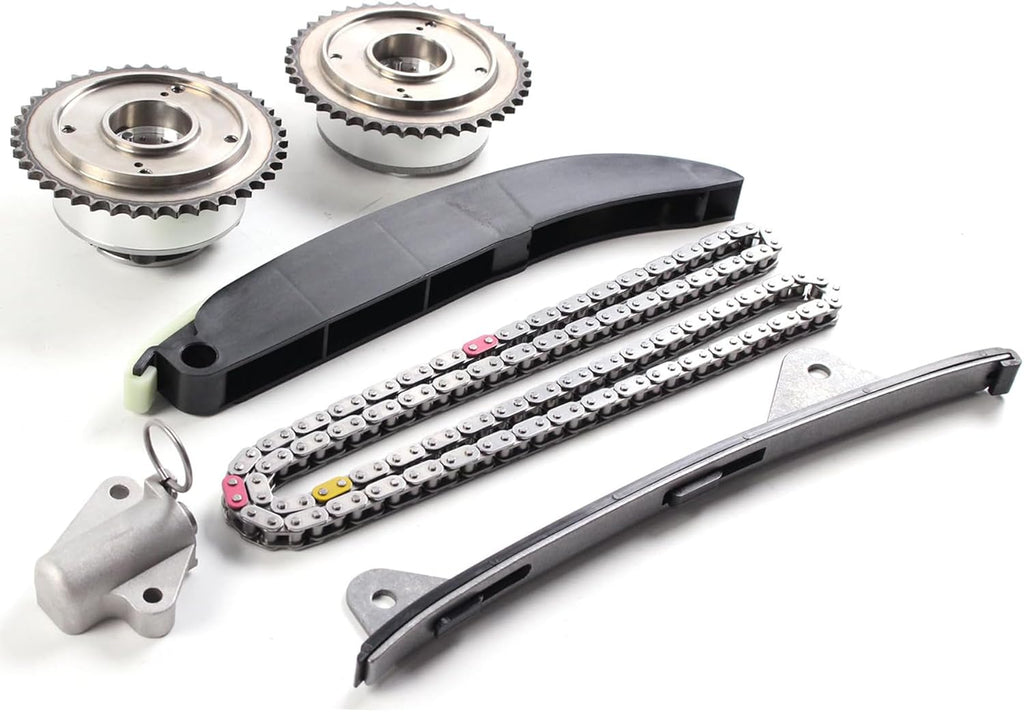 AUCERAMIC Timing Chain Kit With Intake & Exhaust CVVT Gear Sprocket Fit for Hyundai Elantra 2014-2016,Kia Soul 2014-2019, 2.0L G4NA G4NC, Replace# 24321-2E200 24350-2E201