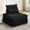 MONVANE Folding Sofa Bed, Fold Out Chair Bed with Pillow, Convertible Sleeper Chair for Living Room/Small Spaces, Foldable Lazy Sofa Bed Floor Chair, Comfy Corduroy Couch Bed, Black