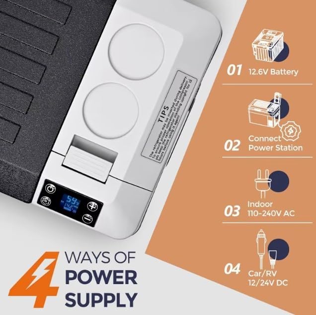 12V Car/Camping/mobile Refrigerator, Portable Freezer, 24 Quart Fridge Portable Freezer Touch Control(-4°F~68°F), Car Cooler With Wheels