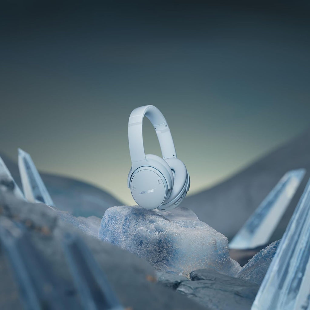 Bose QuietComfort Headphones - Wireless Bluetooth Headphones, Active Over Ear Noise Cancelling and Mic, USB-C Charging, Deep Bass, Up to 24 Hours of Playtime, Ice Blue - Limited Edition Color